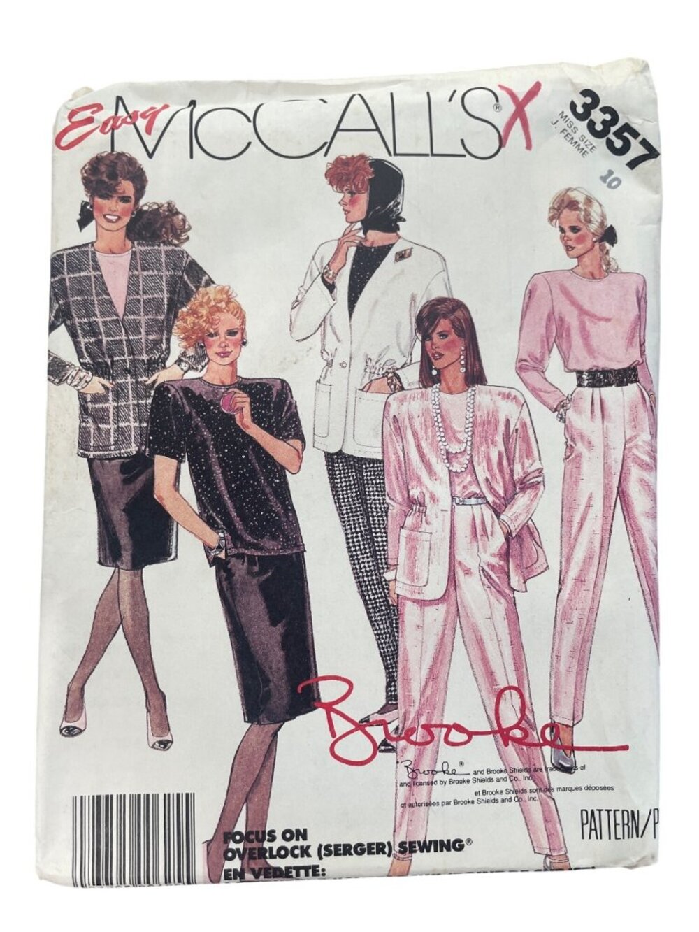 Vintage 80s McCalls 3357 Sewing Pattern Size 10 Jacket Top Skirt & Pants CUT
